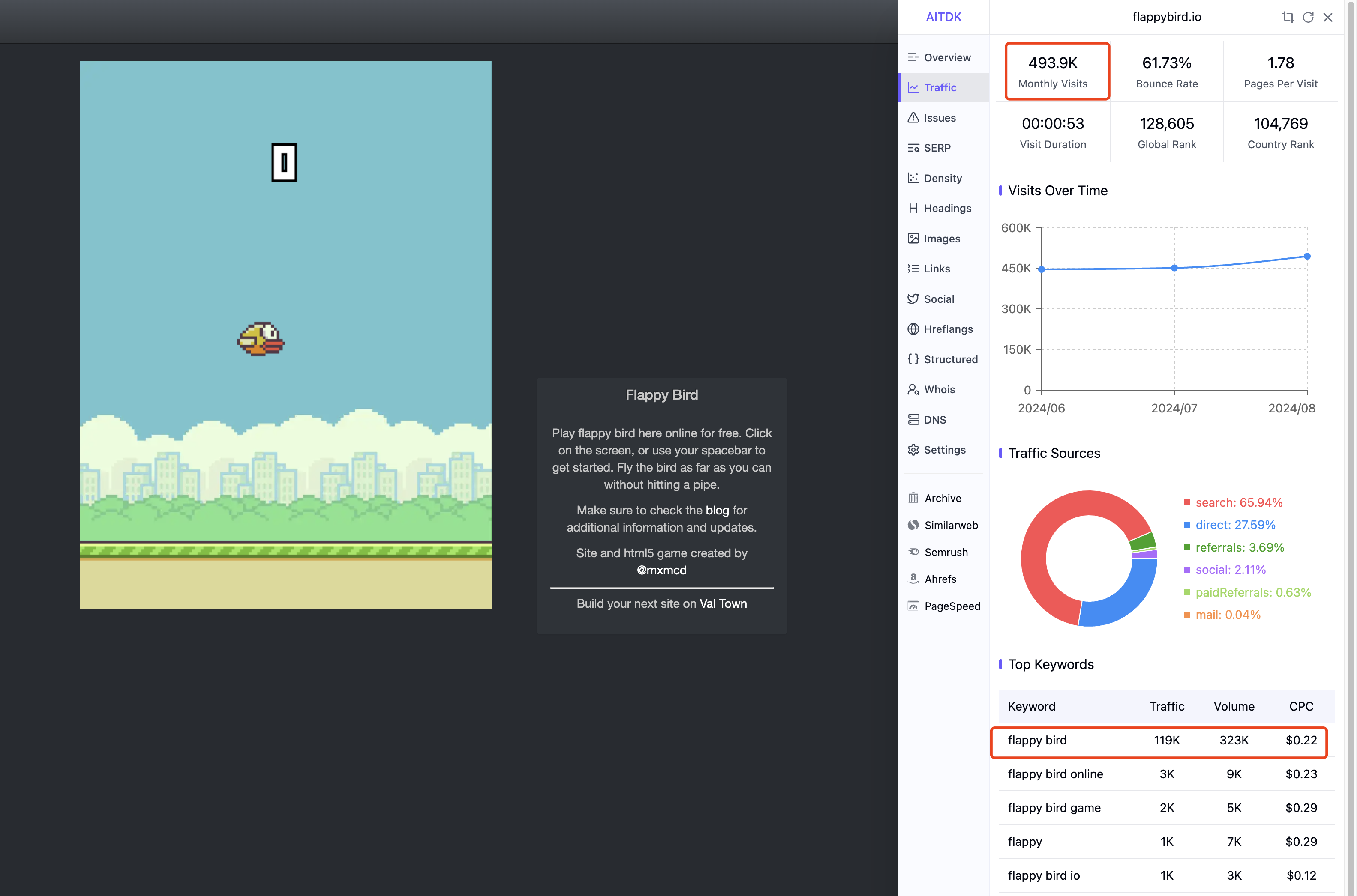 【2024.9.30案例拆解】https://flappybird.io/